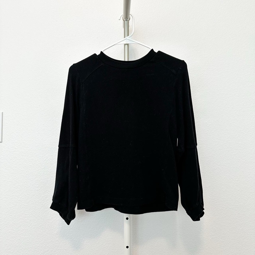 Banana Republic Puff Sleeve Balloon Sleeve Long Sleeve Sweater in Black